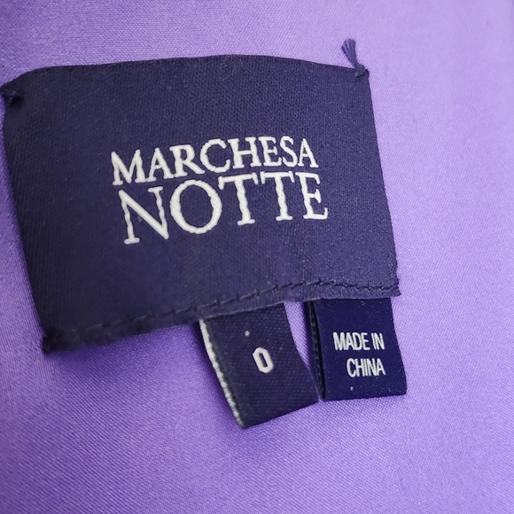 Marchesa Notte Off-the-Shoulder Blouson-Sleeve Tulle Dress w/ 3D Flowers… - Picture 8 of 13